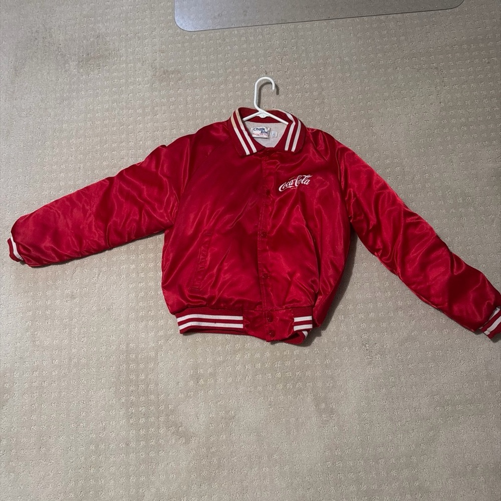 Coca Cola Men’s Large Red Satin Bomber Jacket
